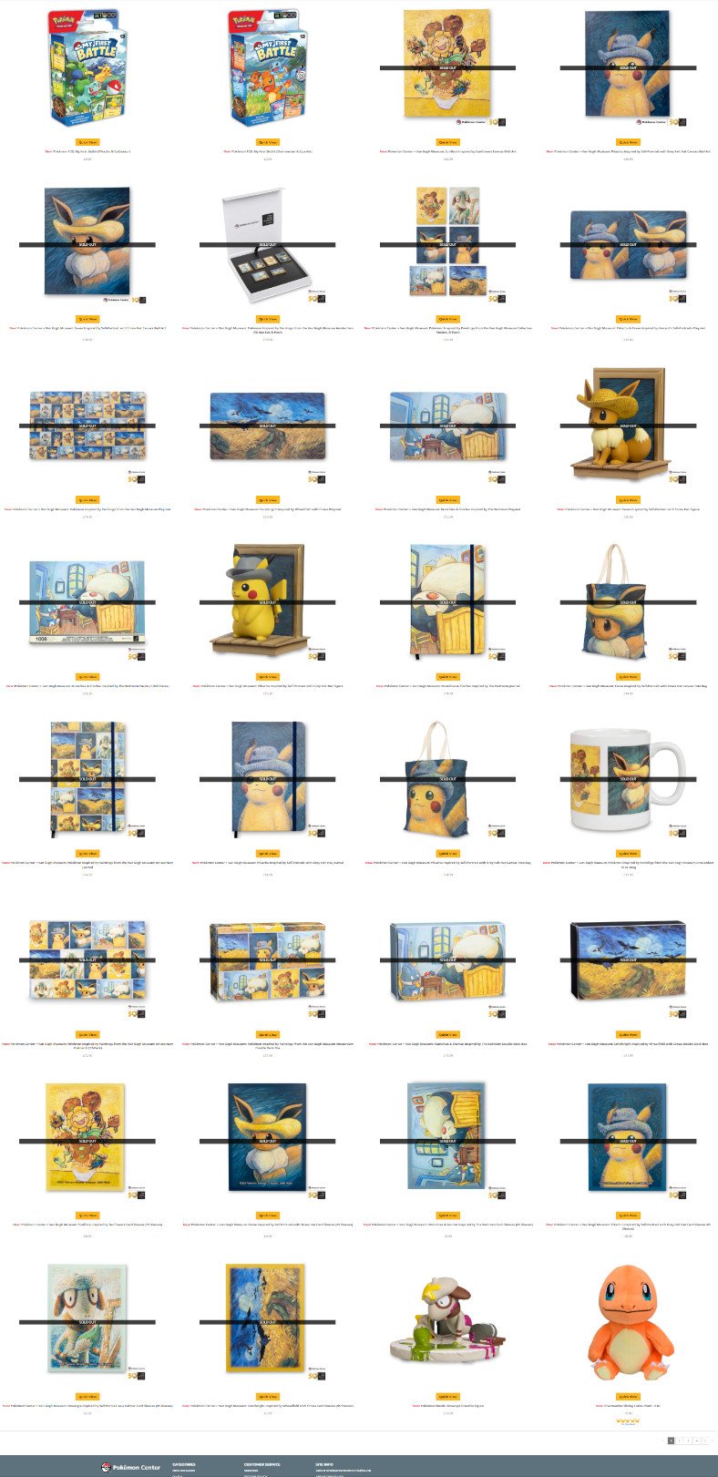 All of these products featured the Pokémon x Van Gogh collaboration and are no longer available