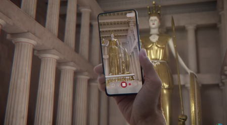 Chronos allows visitors to point their phones at the Parthenon and sculptures found in London