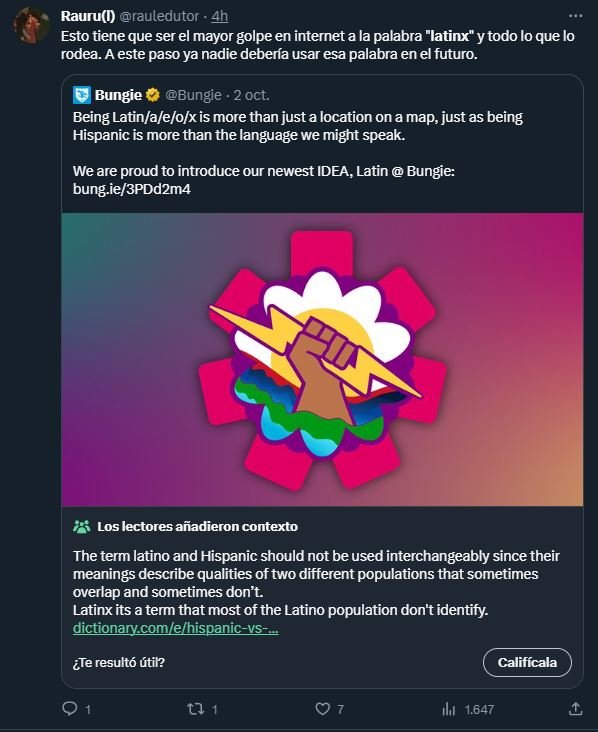 The community attacked Bungie for using the term Latinx