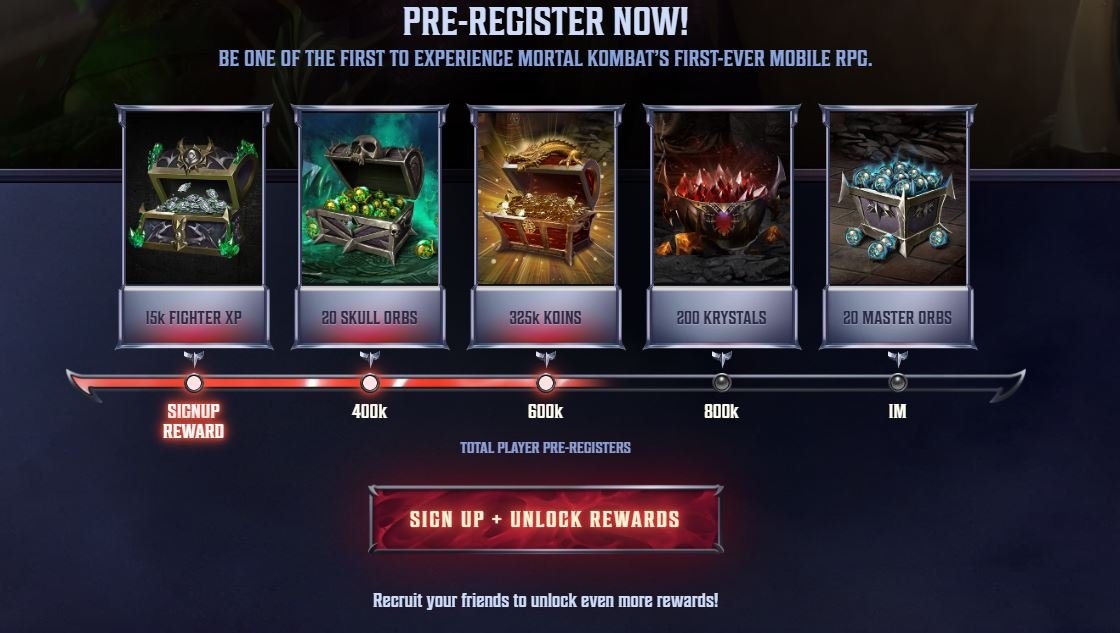 More than 600,000 players have already registered to try Mortal Kombat: Onslaught