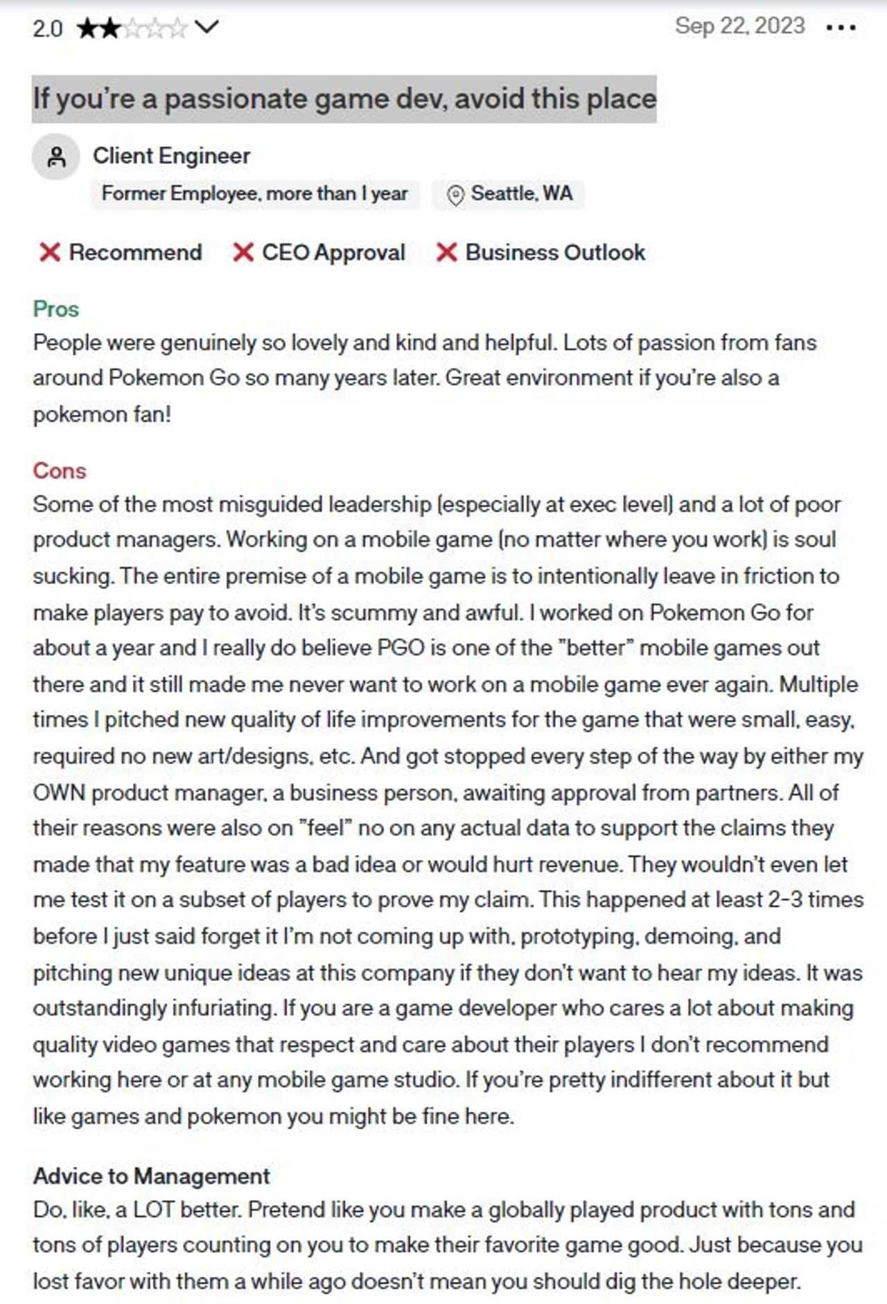 Pokémon GO: Former Niantic employee claims the company doesn't want to improve the quality of the game and ignores its community