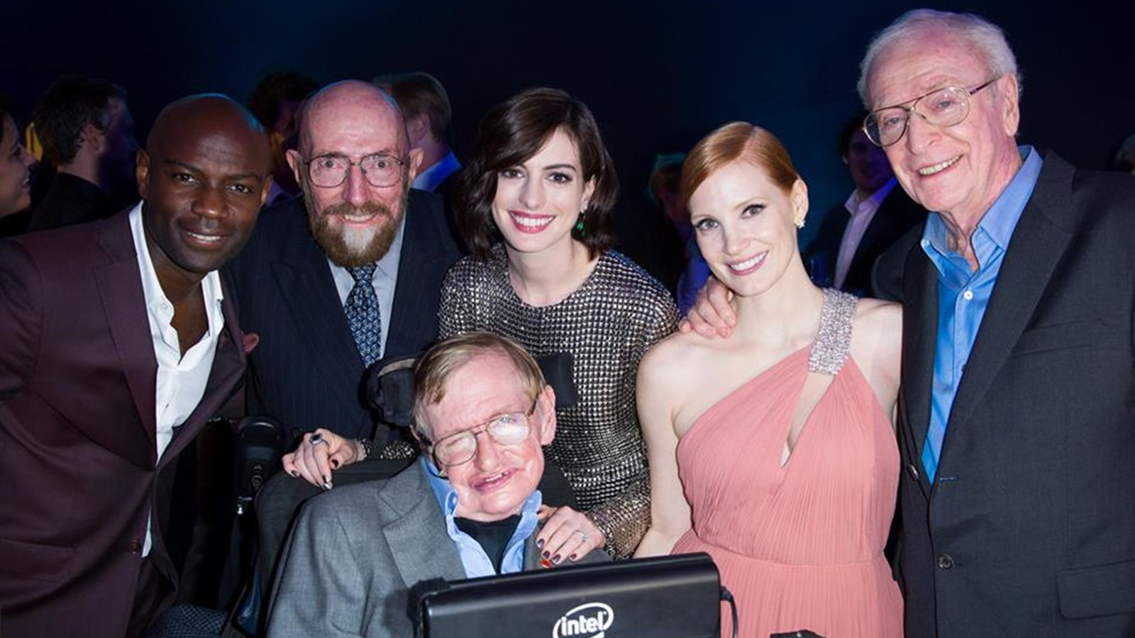 Stephen Hawking with actors 