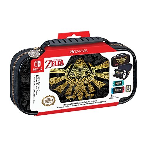 Game Traveler Zelda Nintendo Switch - Switch OLED Case for Switch OLED and Switch Adjustable Viewing Stand and Additional Game Cases Deluxe Carrying Handle Game Case with