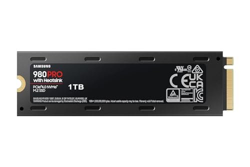 Samsung 980 PRO SSD with Heatsink 1TB PCIe Gen 4 NVMe M.2 Internal Solid State Hard Drive Temperature Control Maximum Speed ​​PS5 Compatible MZ-V8P1T0CW