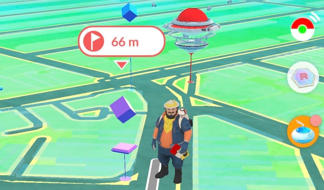 Matthew stands at the PokéStop