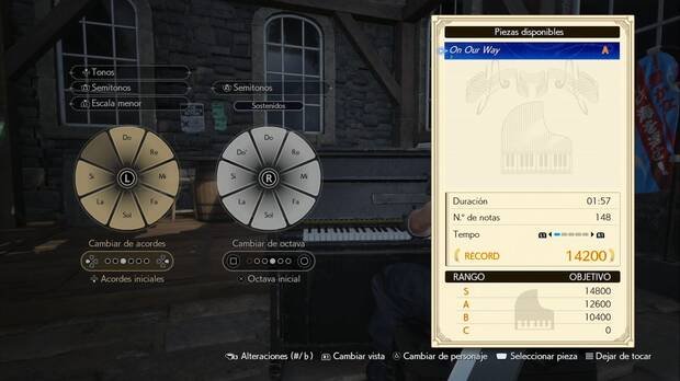Final Fantasy VII Rebirth - Piano: Select Screen