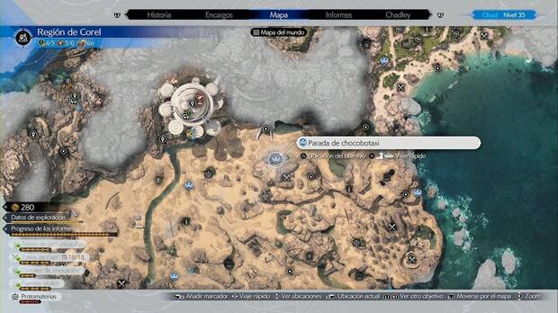 Final Fantasy VII Rebirth - Corel Desert Chocobotaxi Stops: Stop next to the SUV parking lot
