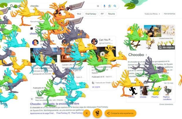 Final Fantasy VII Rebirth's homage to Google Chocobos race across the screen