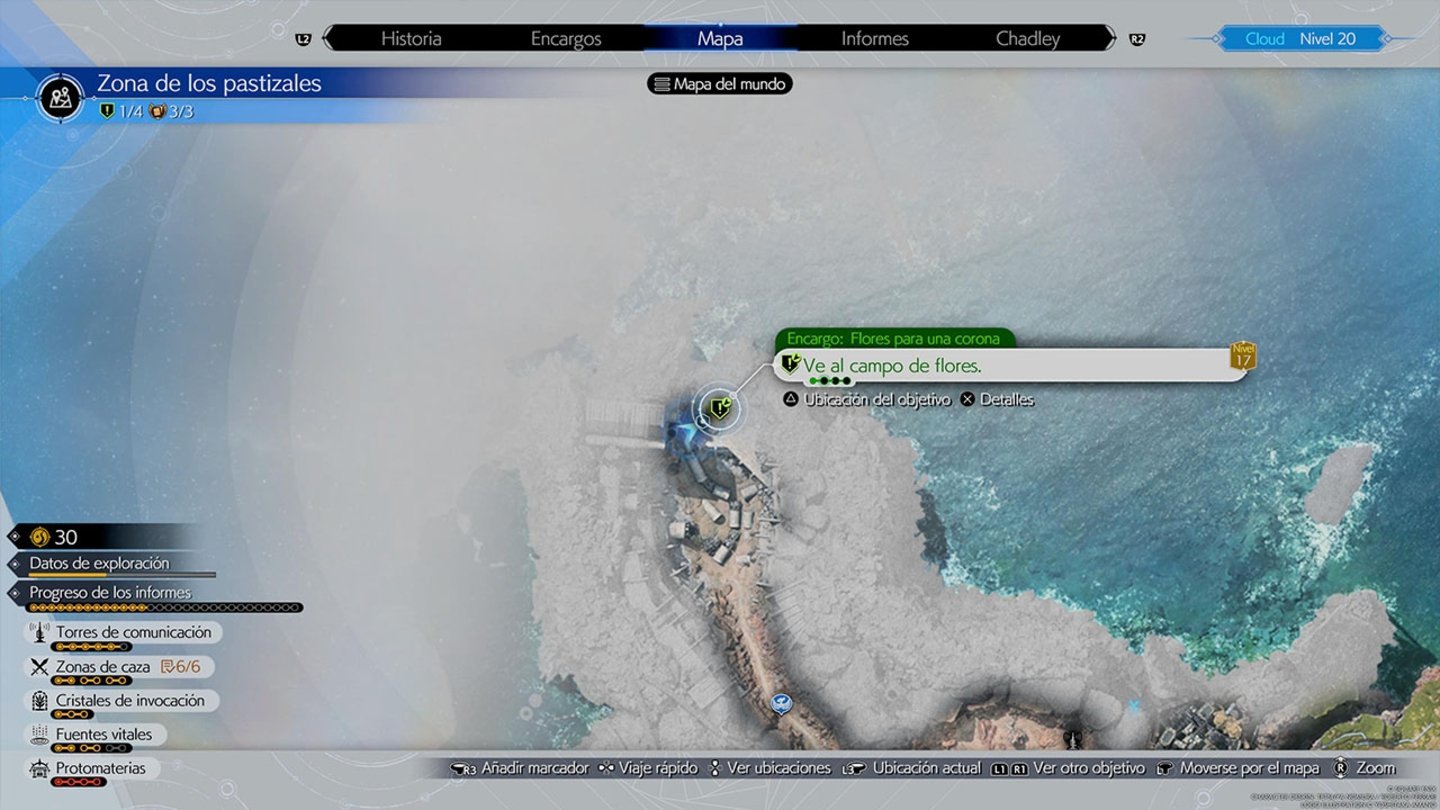 Our next objective is to go to the flower field in the northwest of the map