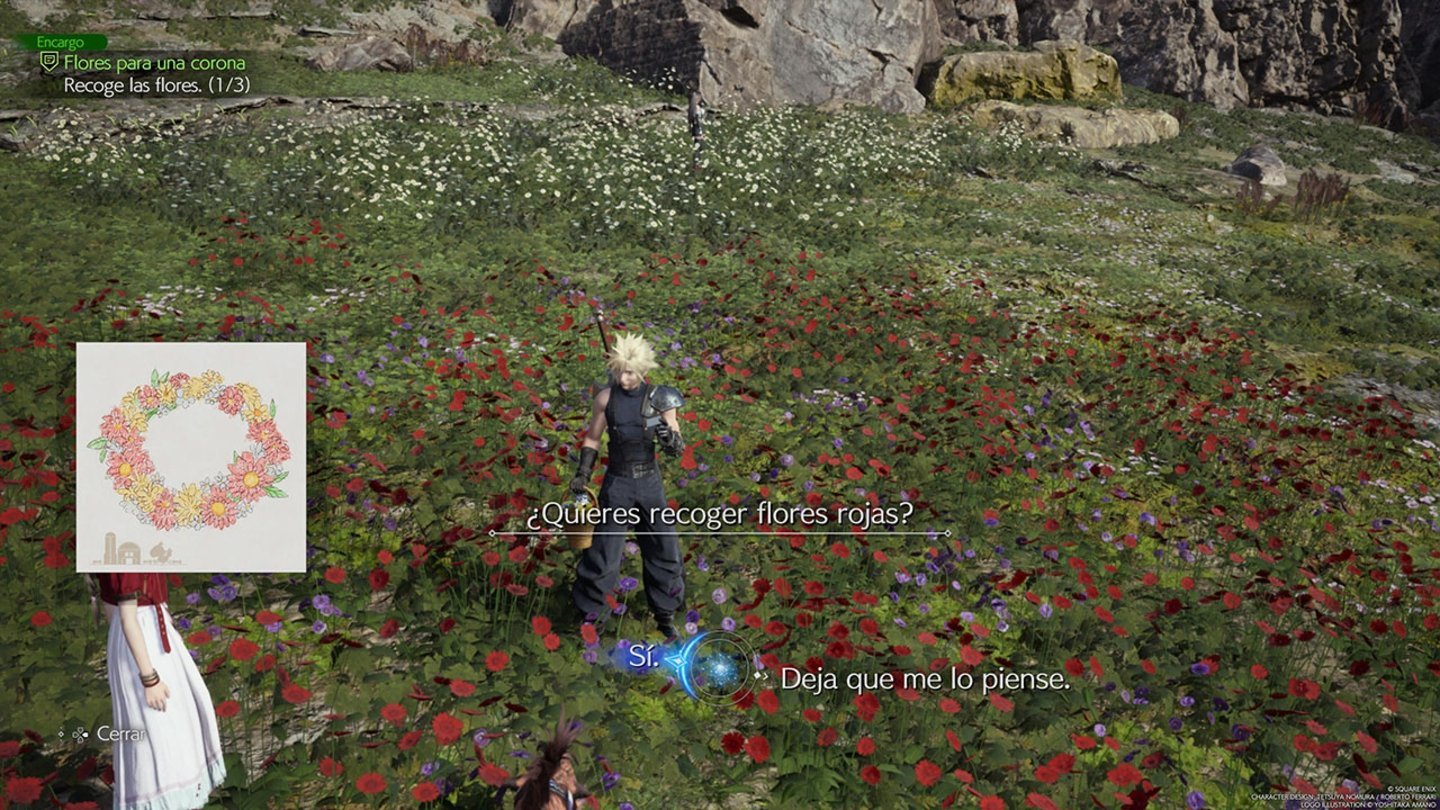 Choose only flowers of the color shown in the picture