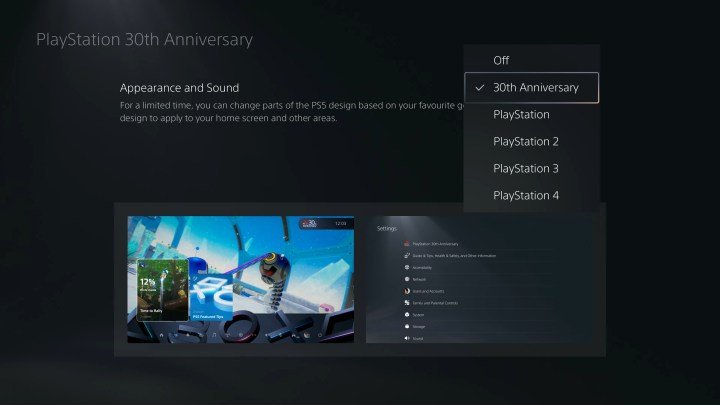 All variations of PlayStation Anniversary themes.