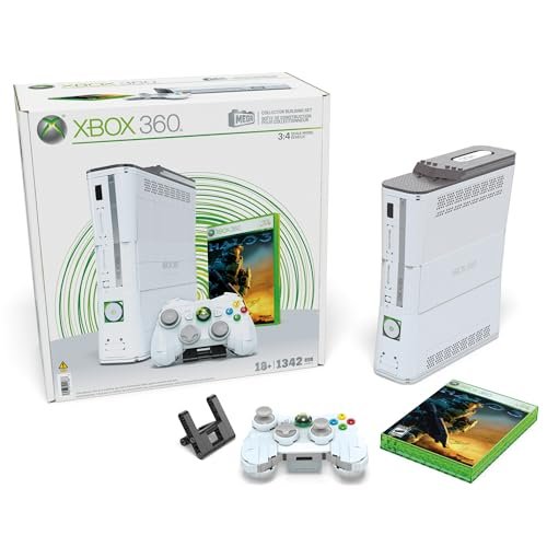 Mega Xbox 360 Construction Console with Replica Video Halo 3, 1309 works, toy +18 years (Mattel Hww15)