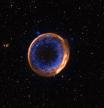 Snr Supernova 0509-67.5, photographed by a very large telescope. Two blue concentric rings betray the double explosion