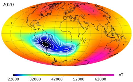 A classic idea of an anomaly taken from Wikipedia is useful for the illustration of a simple way when it is geographically, and what it looks like in terms of the intensity of the magnetic field.