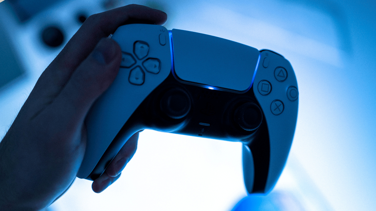 The foreground of the official Sony DualSense team for PS5
