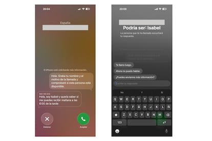 Screenshots of how iPhone controls calls with unknown numbers.