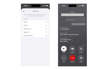 Translation of the call in real time. The person on another line spoke in English.