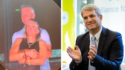 Astronomer CEO Andy Bayron with CHIS CAM to capture Tiktok screen and Nestlé Laurent Freixe CEO