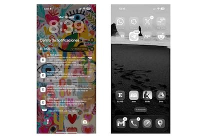 As notifications and applications are visible from liquid glass.
