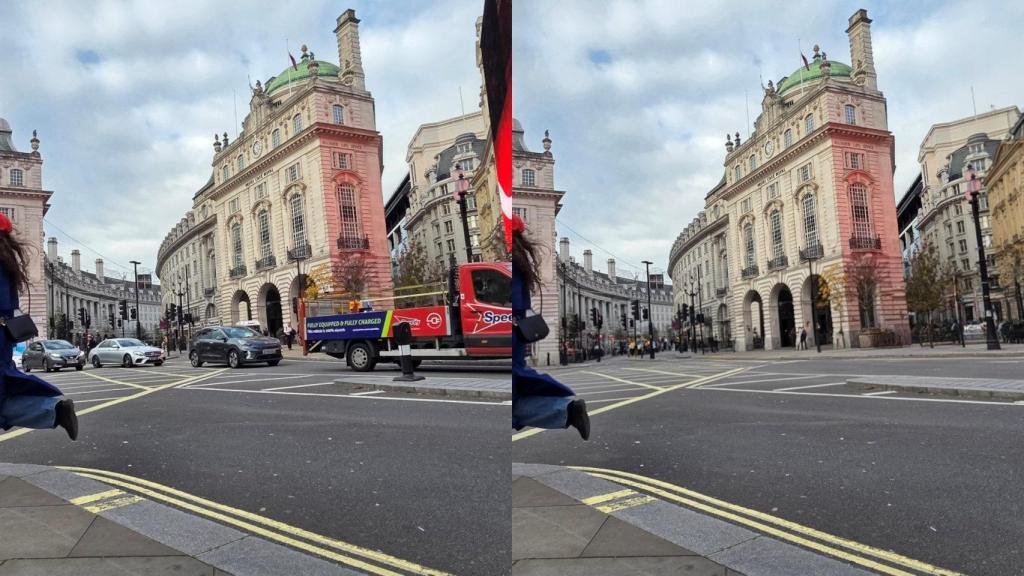Photo edited by Samsung AI to eliminate cars