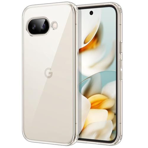 JETech Case for Google Pixel 9a 6.3 inch 2025 Anti-Yellow Anti-Shock Protective Case PC Hard Backing Anti-Scratch (Transparent)