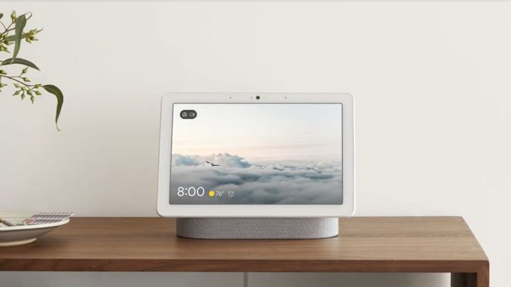 Nest hub max on the table.