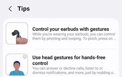 Samsung Galaxy Buds 4 Pro options in its application