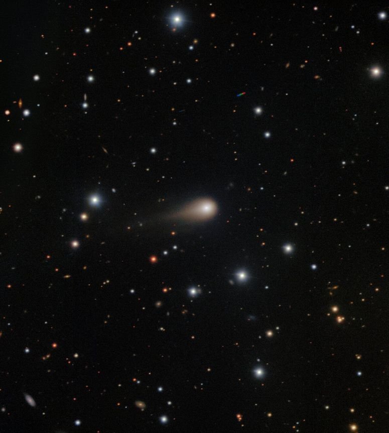 The growing tail of the interstellar comet 3I/ATLAS