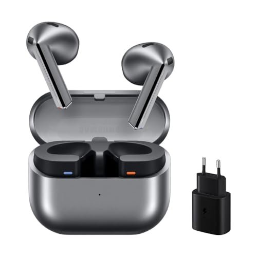 Samsung Galaxy Buds3 + Charger - Wireless Headphones, Noise Canceling, Bluetooth, 360 Audio, Gray (Spanish Version)