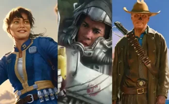 New Magic: The Gathering Secret Lair cards featuring Lucy, Maximus, and The Ghoul from the Fallout TV series